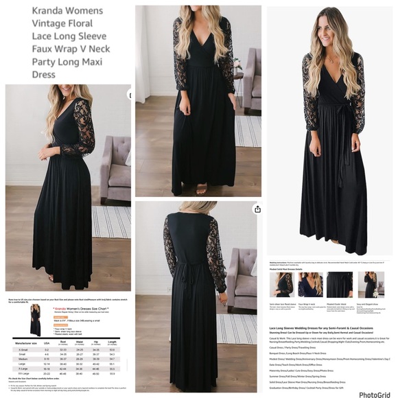 fitted lace wedding dress Kranda Fall Spring Dresses for Women 2025 Women Faux Wrap V Neck Casual  Vintage Floral Lace Long Sleeve Christmas Wedding Guest Bridesmaid Maxi  Dress Wine Red S at Amazon Women's Clothing store main image 0